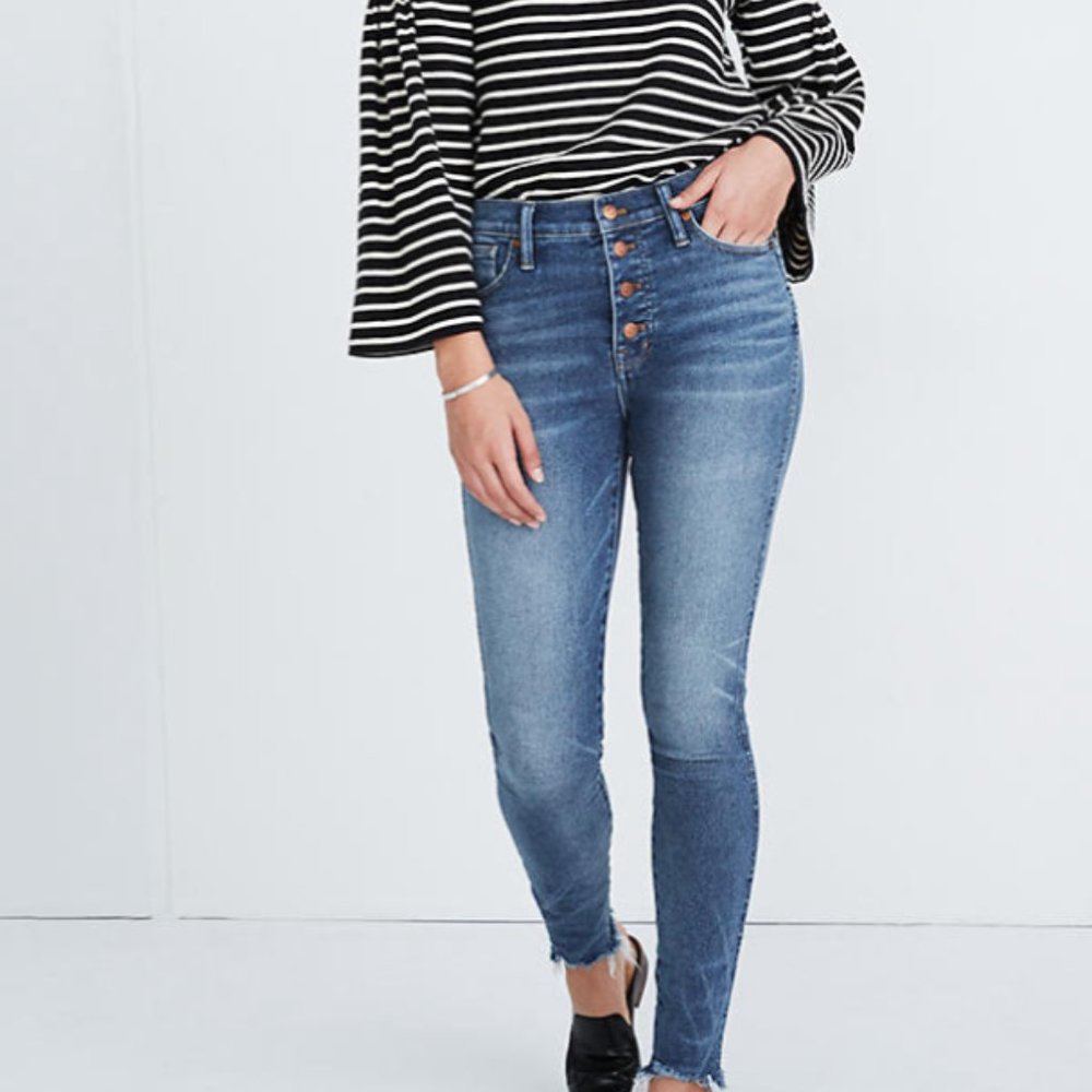 Madewell High-rise Skinny Jeans with Frayed Hem